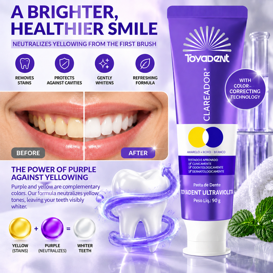🦷 Violet Teeth Whitening Toothpaste™ – Purple Color Correcting Brightening Formula