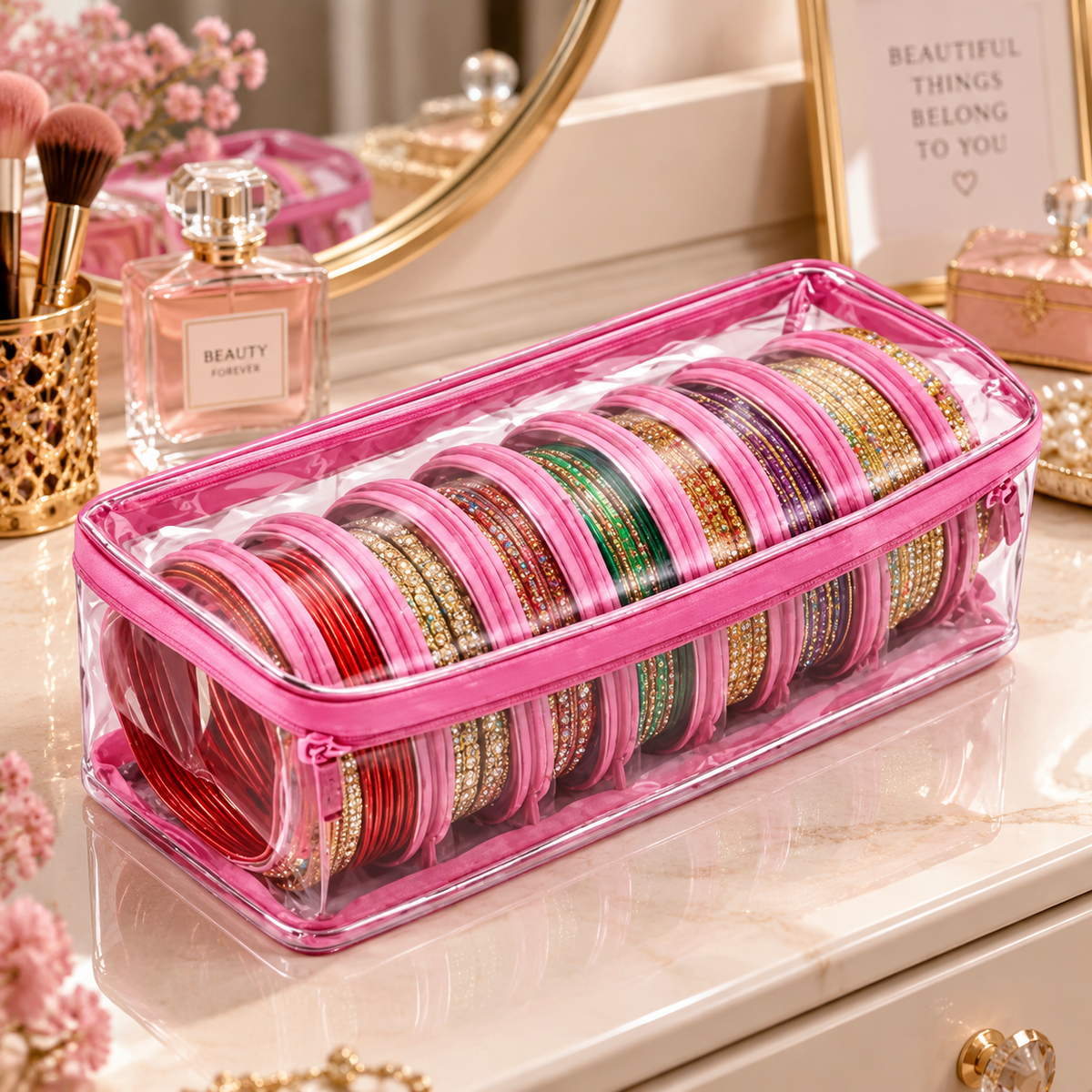 Luxury Bangle Organizer Box – Transparent Jewelry Storage Case