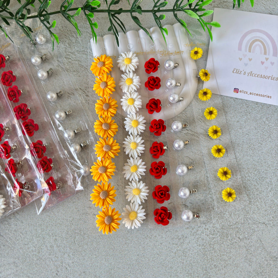 🌸 Elegant Floral Hair Earrings – Lightweight & Stylish Hair Accessories