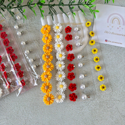🌸 Elegant Floral Hair Earrings – Lightweight & Stylish Hair Accessories