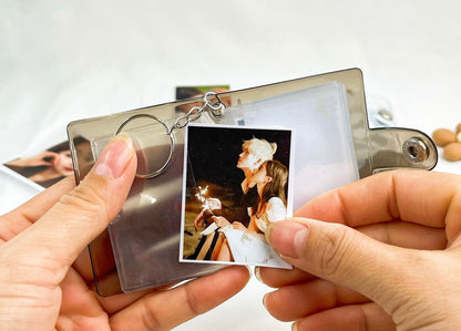 Black Photo Card Key Chain Holder