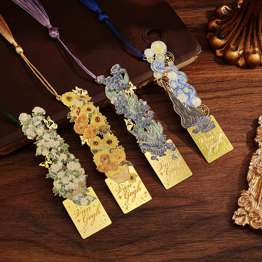 Abstract Cutout Metal Hand Painted Bookmark - Van Gogh Collection