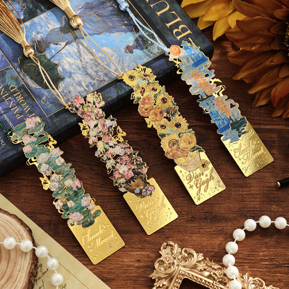Abstract Cutout Metal Hand Painted Bookmark - Van Gogh Collection