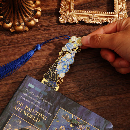 Abstract Cutout Metal Hand Painted Bookmark - Van Gogh Collection