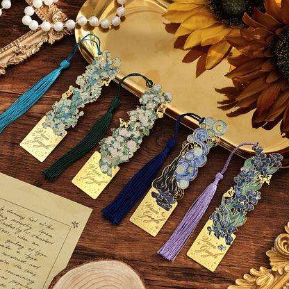 Abstract Cutout Metal Hand Painted Bookmark - Van Gogh Collection