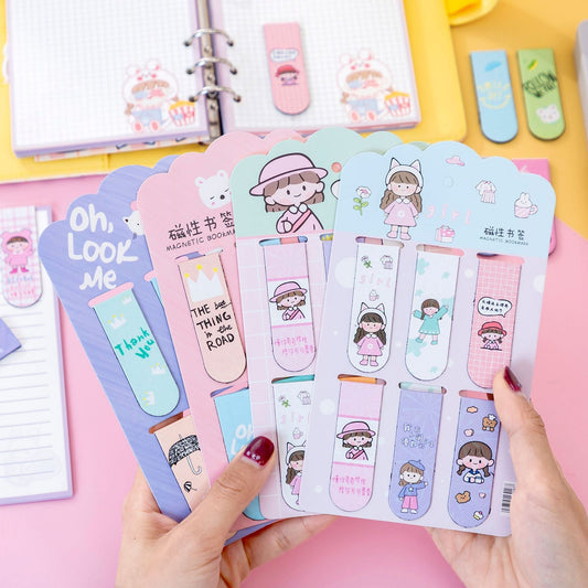 Cute Magnetic Aesthetic Bookmarks Set for Kids and Adults