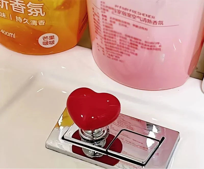 Heart-shaped toilet push button
