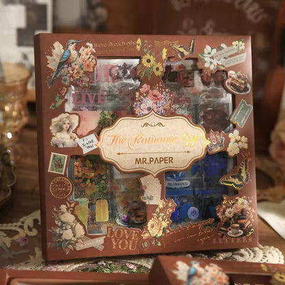 Vintage Gift Box Stickers Creative DIY Ledger Stickers