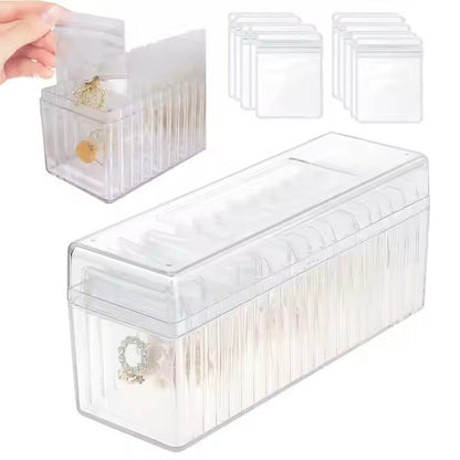 💎 CrystalClear Jewelry Organizer Box with Tranparents Begs