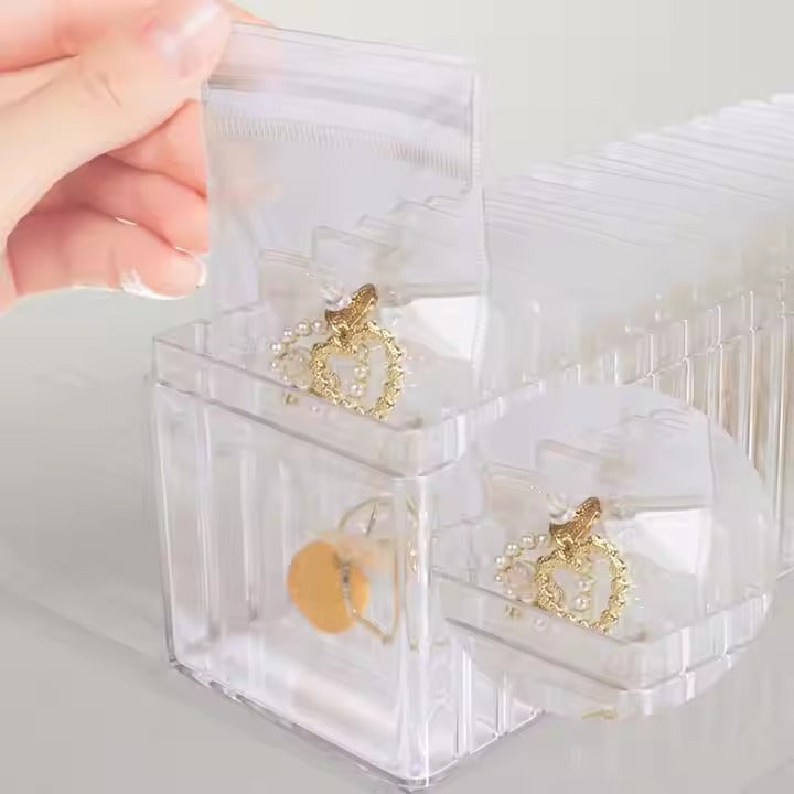 💎 CrystalClear Jewelry Organizer Box with Tranparents Begs