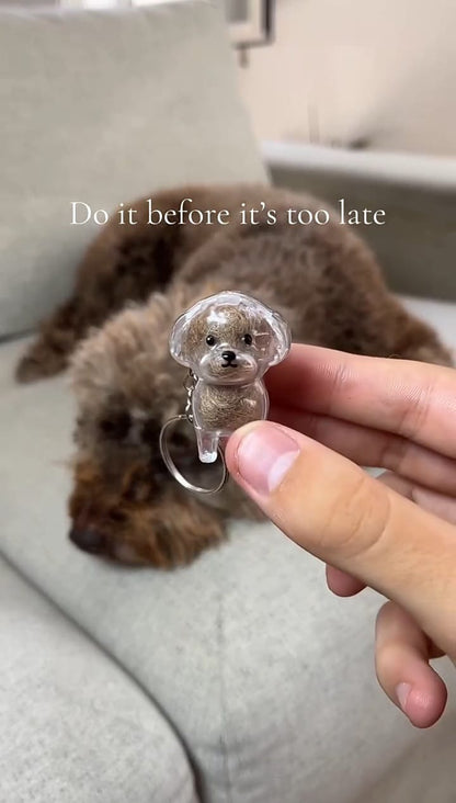 Dog Hair Collector Keychain Charm Memorial Storage