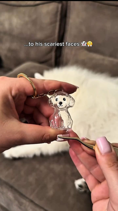 Dog Hair Collector Keychain Charm Memorial Storage