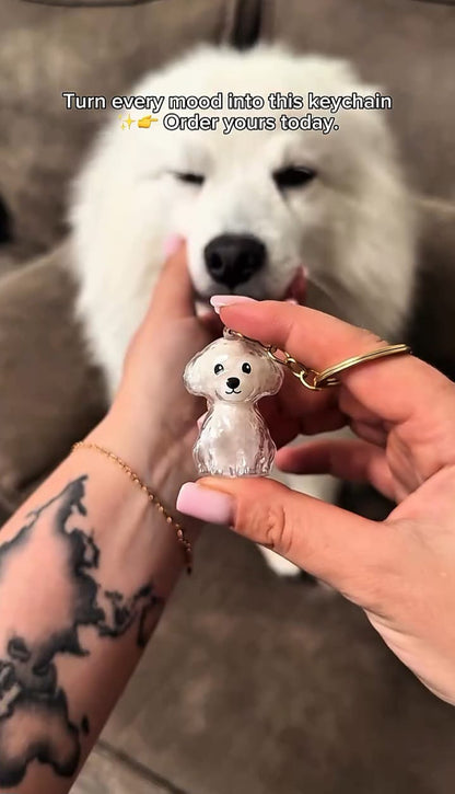 Dog Hair Collector Keychain Charm Memorial Storage
