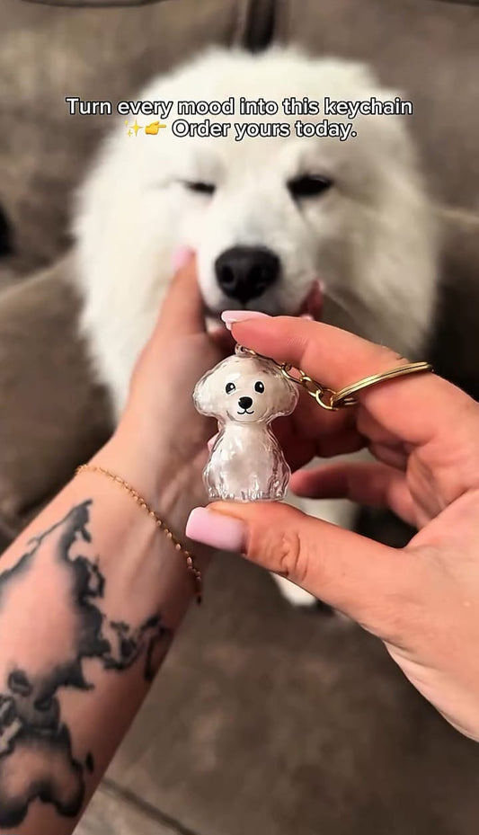 Dog Hair Collector Keychain Charm Memorial Storage