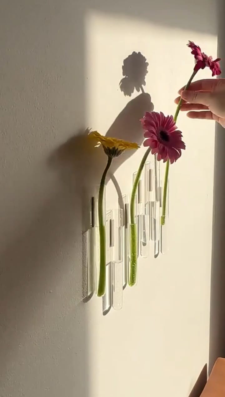 Magnetic Wall Mounted vase tube