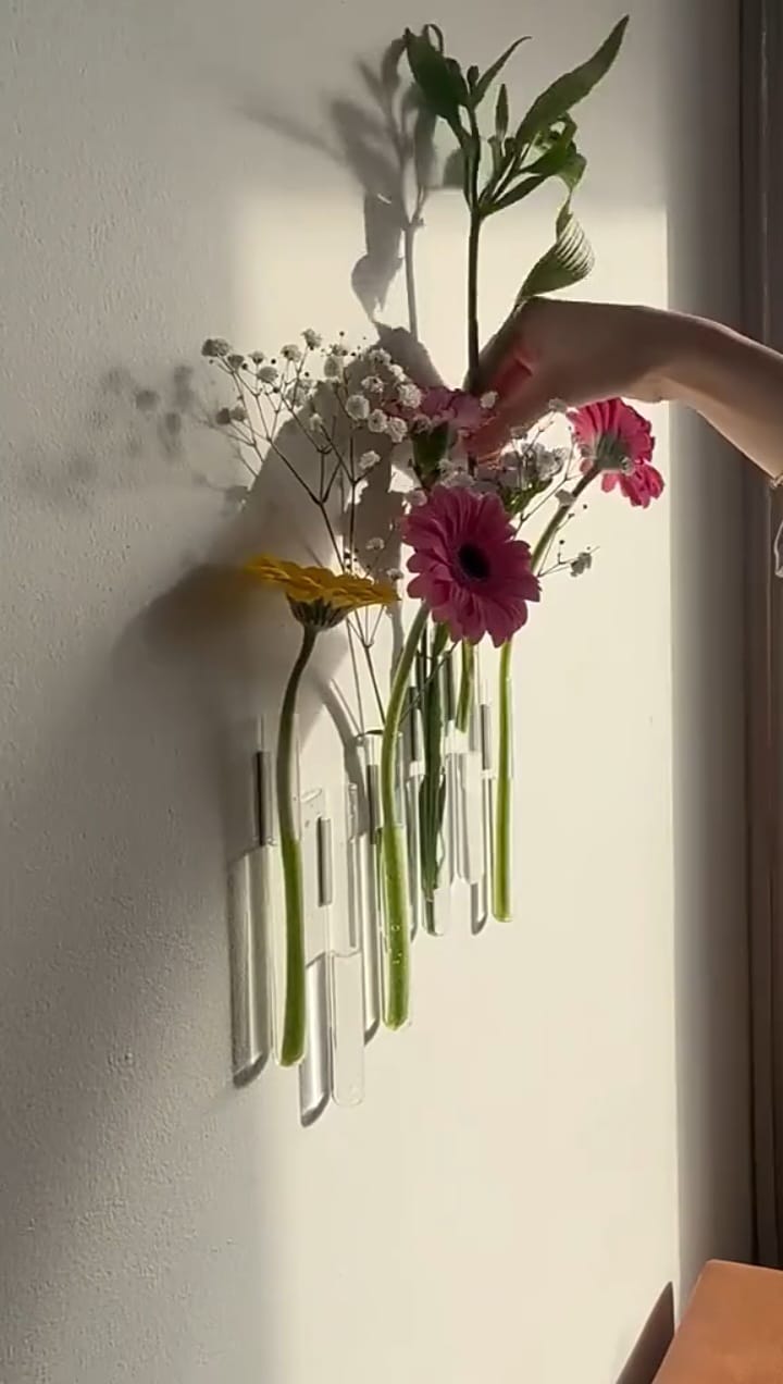 Magnetic Wall Mounted vase tube