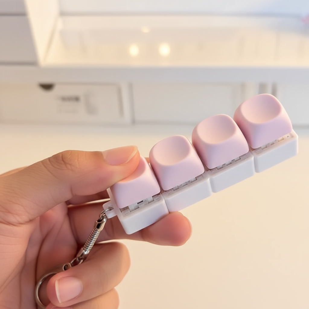 ClickCube Mechanical Keychain With Mini Stickers Pack