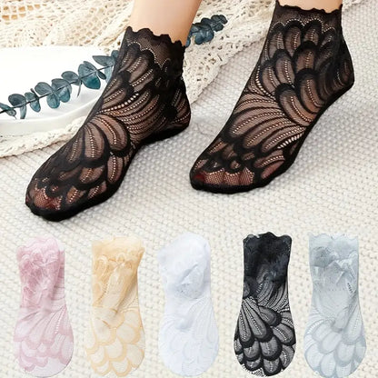 Women Floral Lace Sock