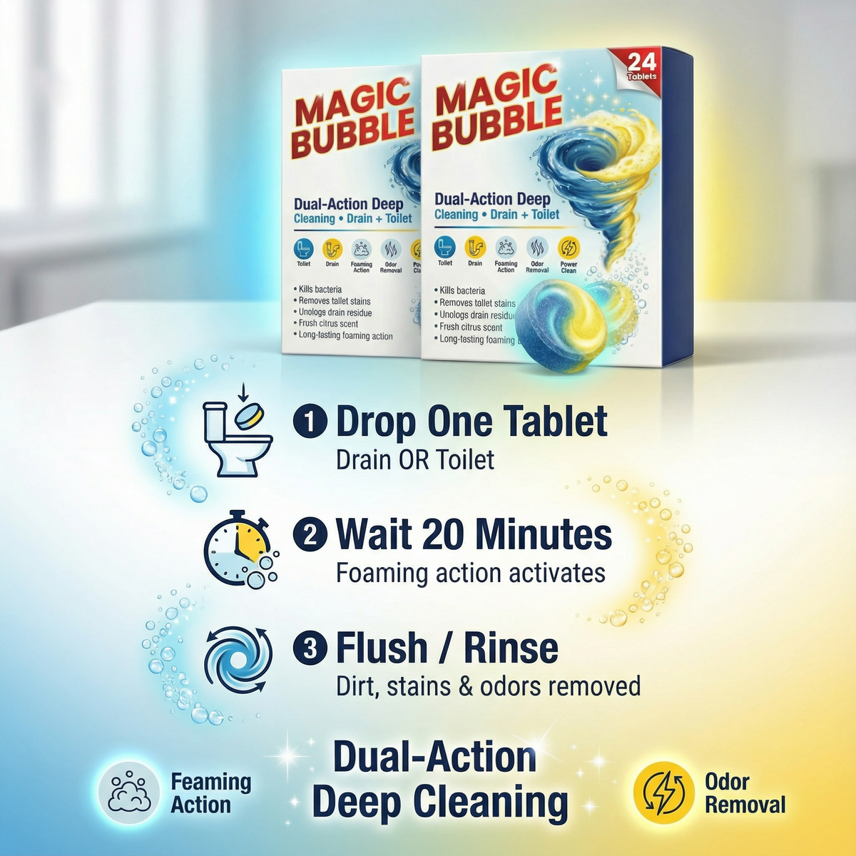 Magic Bubble Toilet Cleaning Tablets