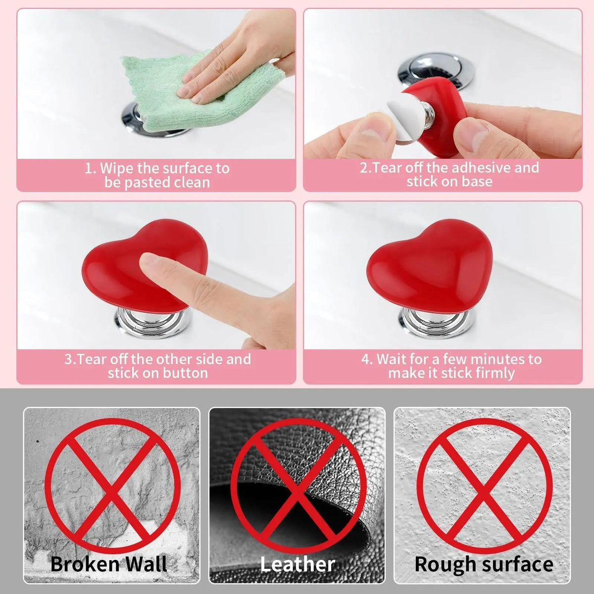 Heart Shaped Toilet Press + Drawer Handel
