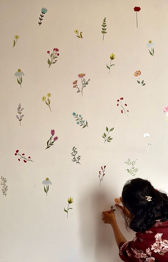 Reusable DIY Floral Bloom Wall Stickers