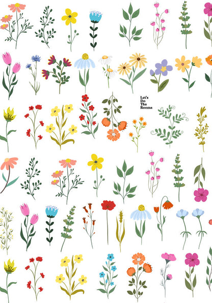 Reusable DIY Floral Bloom Wall Stickers