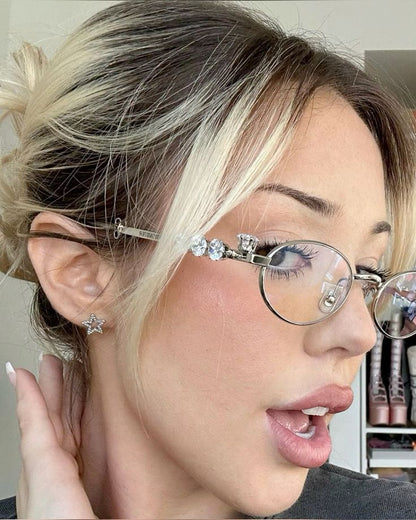 Rhinestone Oval Women Sunglasses