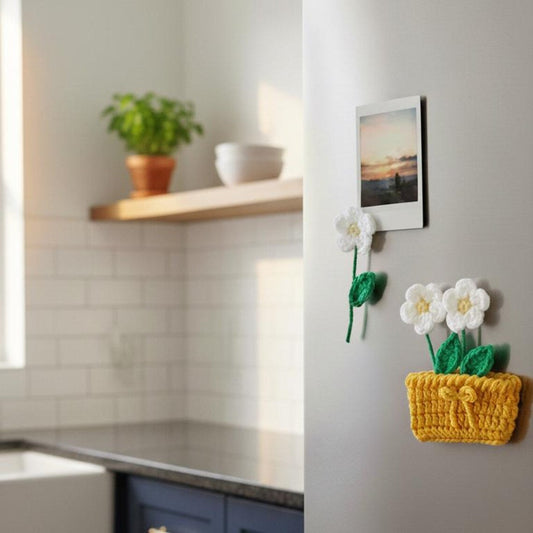Handcrafted Magnetic Pot with Flowers