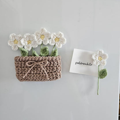 Handcrafted Magnetic Pot with Flowers