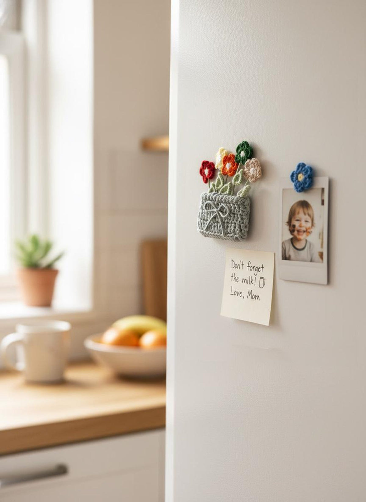Handcrafted Magnetic Pot with Flowers