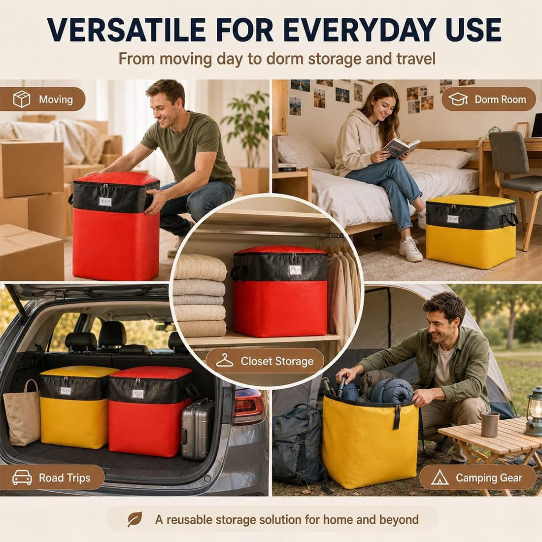 Heavy Duty Foldable Waterproof Storage Bag – Large Space Organizer