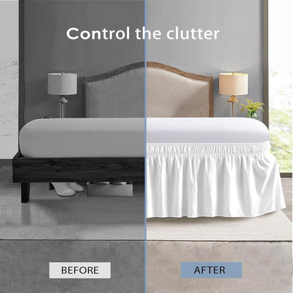 ✨ Universal Size Luxury Ruffled Bed Skirt – Elegant Bedroom Makeover & Dust Protection ✨