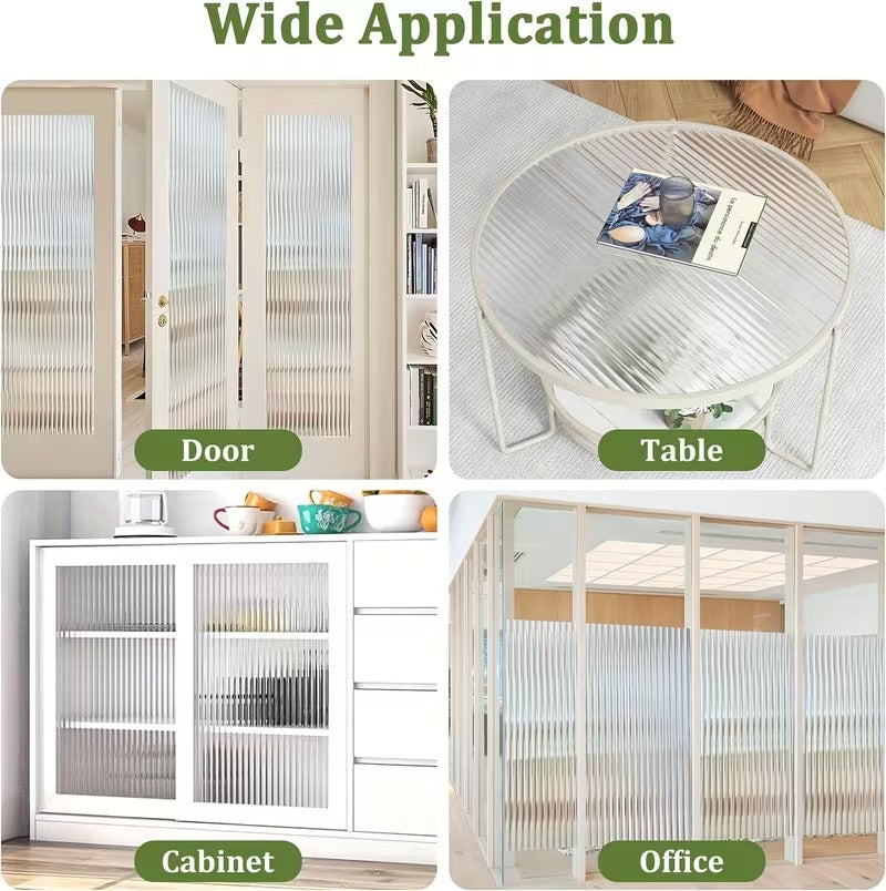 🪟 3D Reeded Glass Privacy Window Film