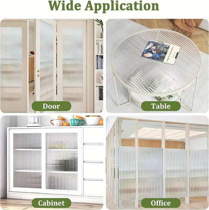 🪟 3D Reeded Glass Privacy Window Film