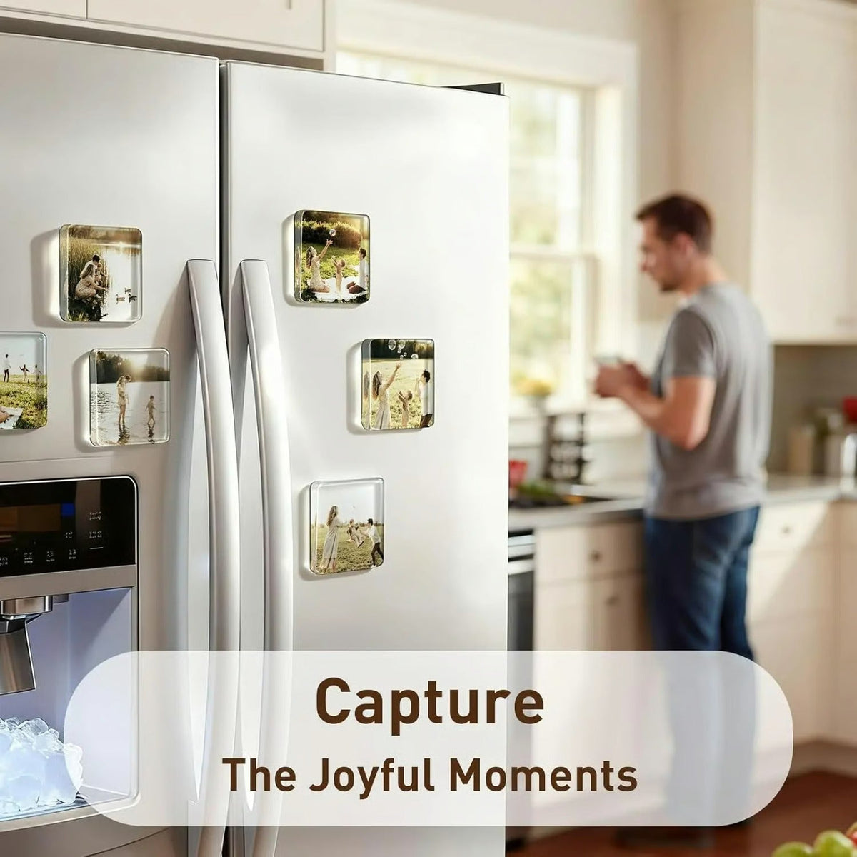 Clear Acrylic DIY Magnetic Photo Frames – 3D Fridge Magnet Set