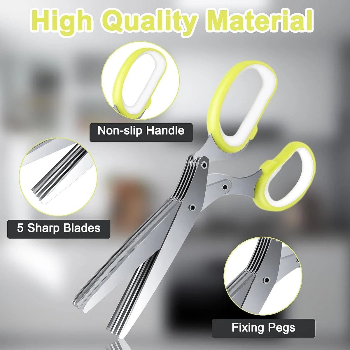 5-Blades Herb Scissor – Quick & Easy Kitchen Chopper