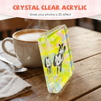 Clear Acrylic DIY Magnetic Photo Frames – 3D Fridge Magnet Set