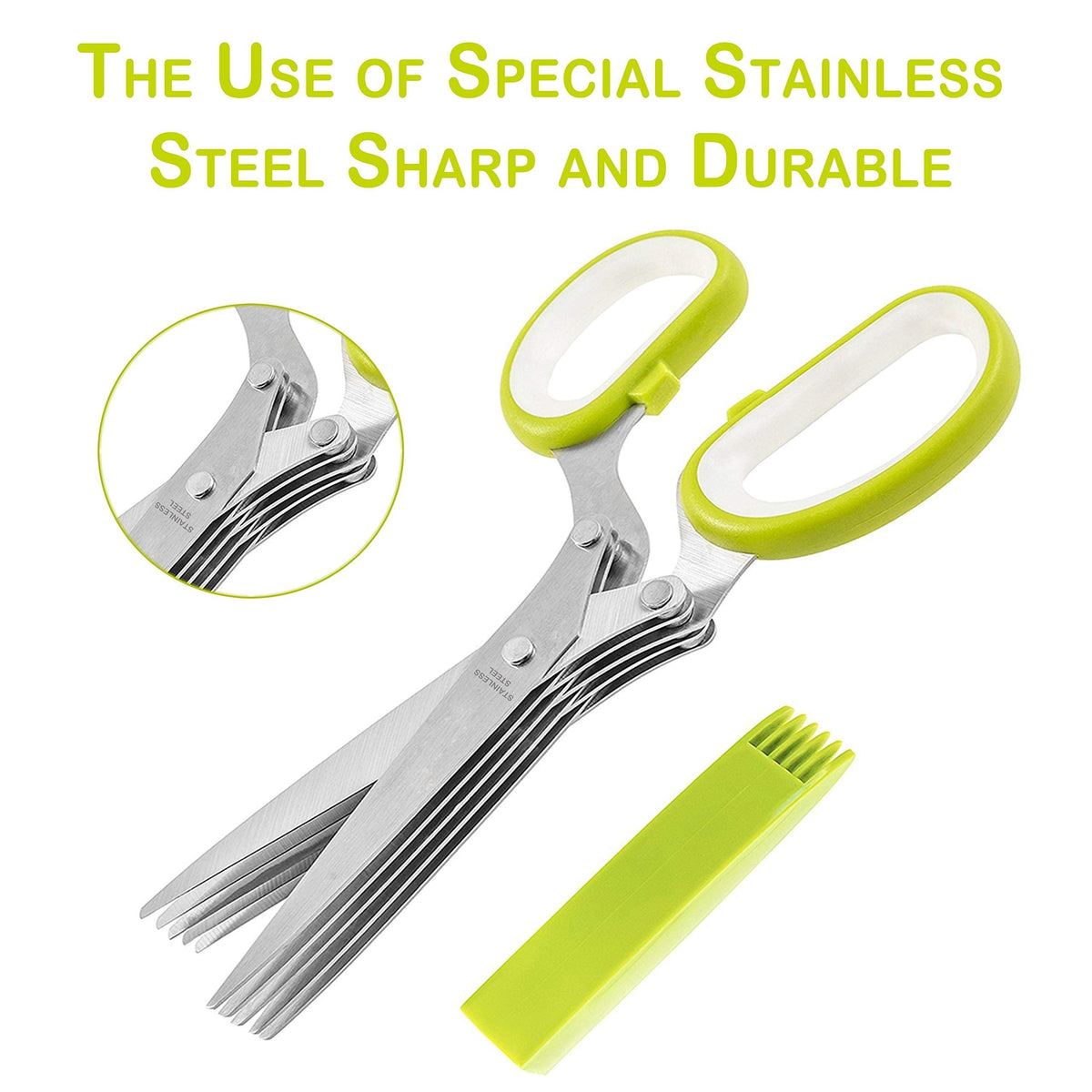 5-Blades Herb Scissor – Quick & Easy Kitchen Chopper