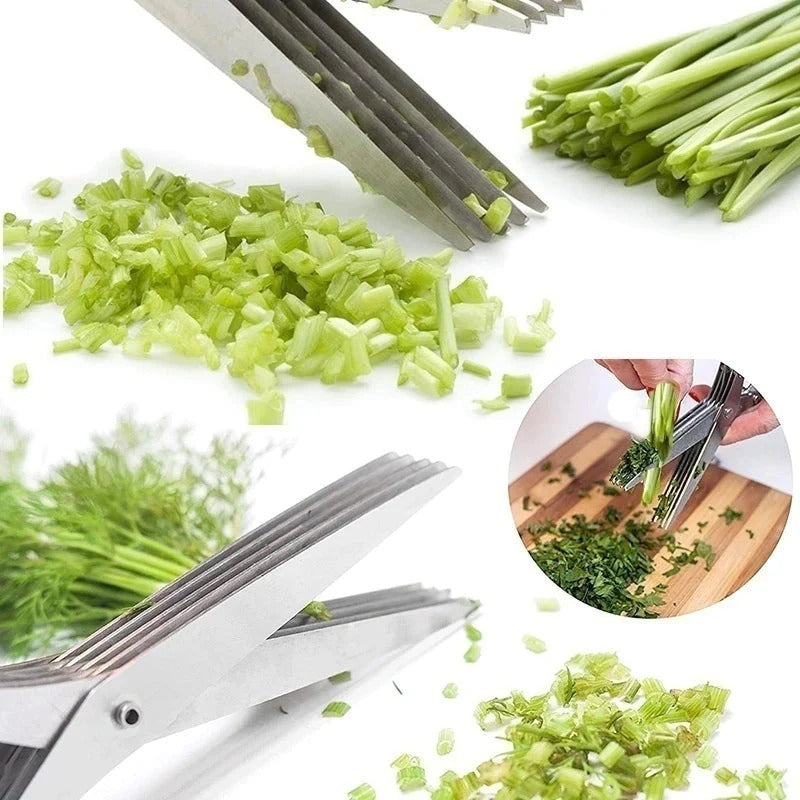 5-Blades Herb Scissor – Quick & Easy Kitchen Chopper