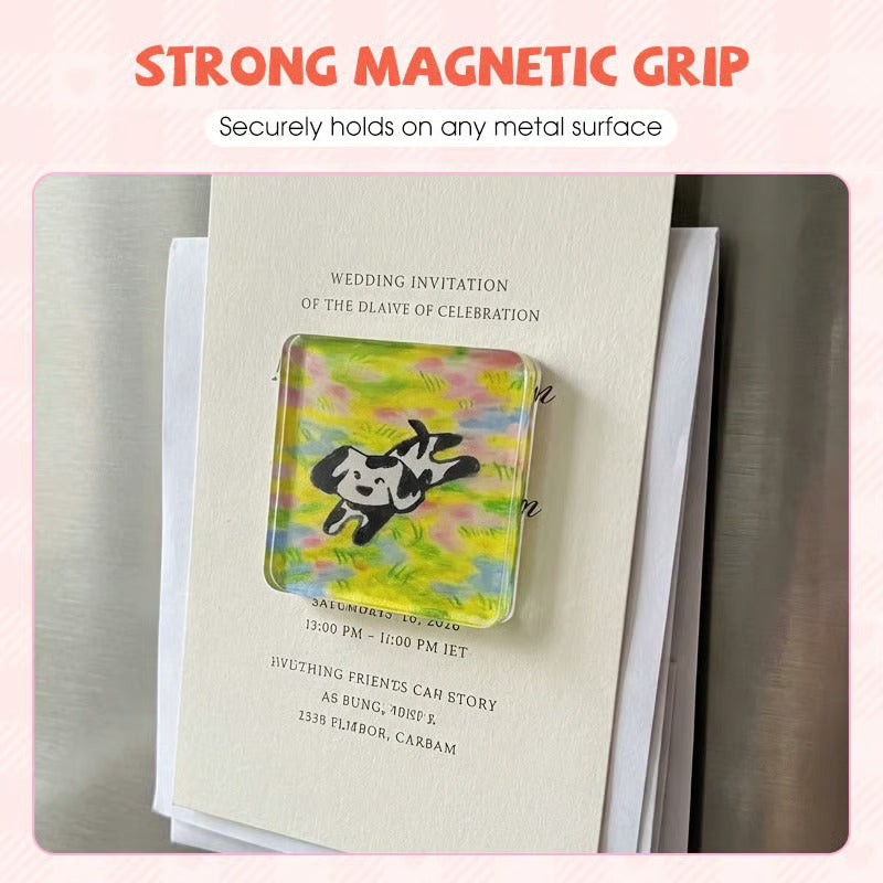 Clear Acrylic DIY Magnetic Photo Frames – 3D Fridge Magnet Set