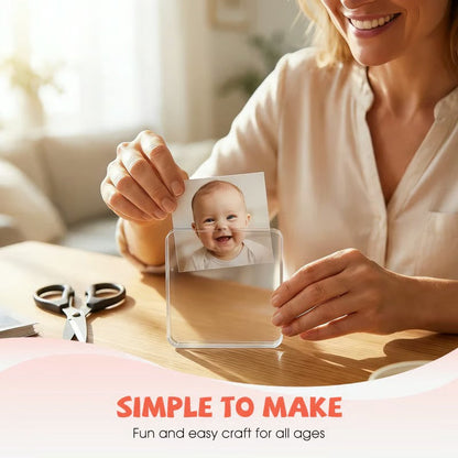 Clear Acrylic DIY Magnetic Photo Frames – 3D Fridge Magnet Set