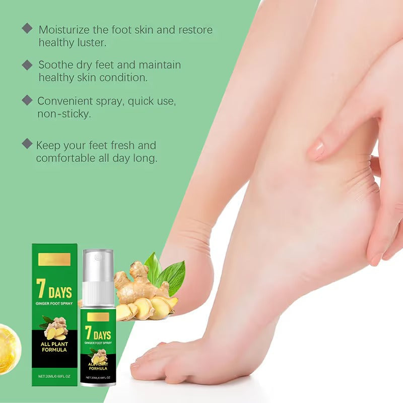 🦶 7 Days Ginger Foot Repair Spray™ – Cracked Heel & Dry Foot Care Solution