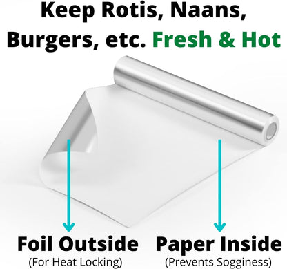 🍽️ Dual Layer Food Wrap Roll – Heat Lock & Fresh Keep