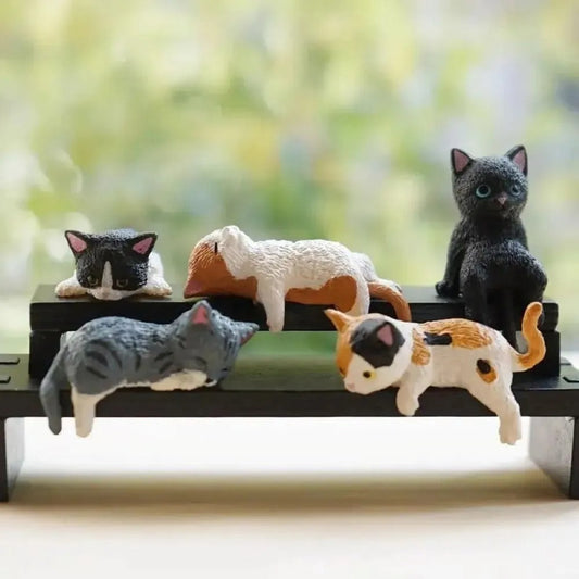 Hand-Painted Mini Cat Desk Figurines