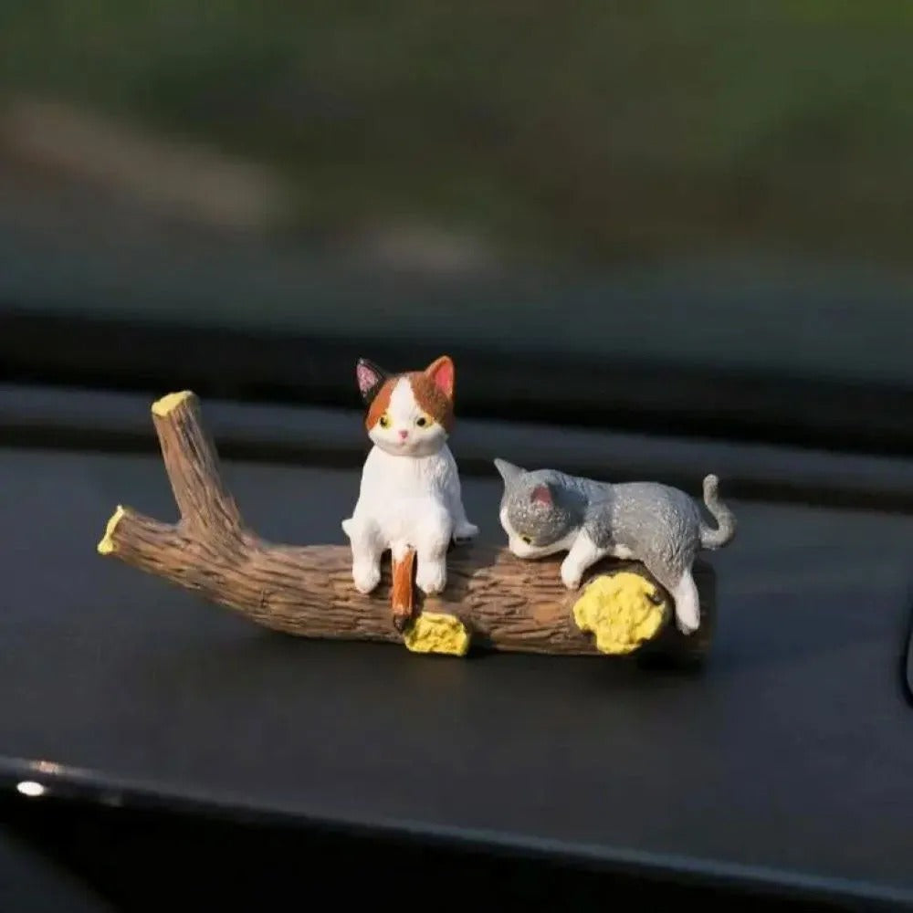 Hand-Painted Mini Cat Desk Figurines