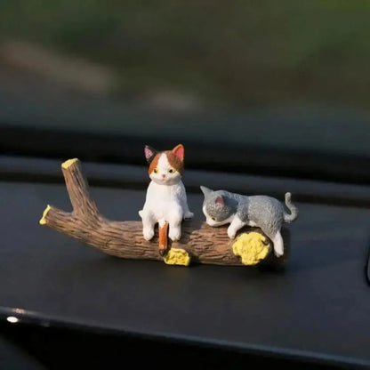 Hand-Painted Mini Cat Desk Figurines