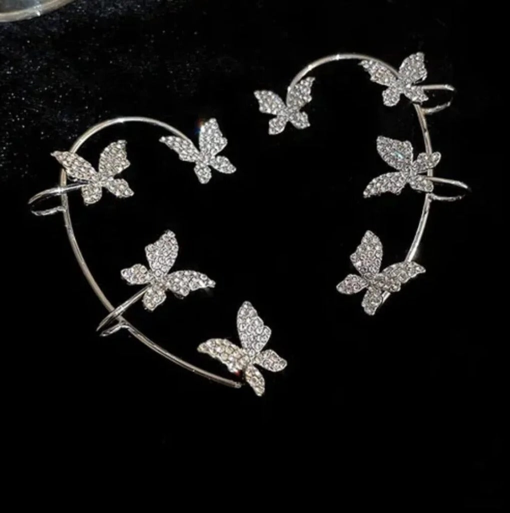 💎 Butterfly Clip-On Earrings – Elegant, Piercing-Free Glam