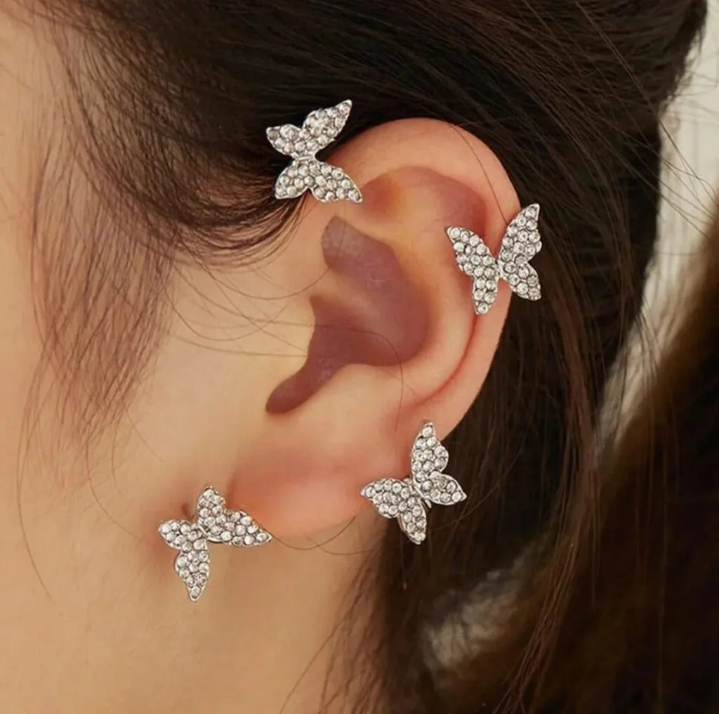 💎 Butterfly Clip-On Earrings – Elegant, Piercing-Free Glam