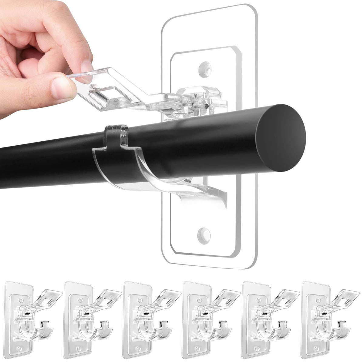 🏠 No Drill Universal Curtain Rod Holder – Easy Wall Mount Solution