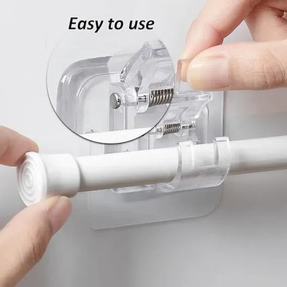 🏠 No Drill Universal Curtain Rod Holder – Easy Wall Mount Solution